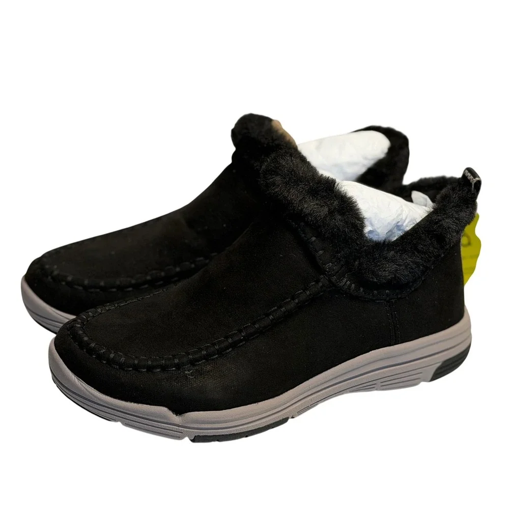 Ryka Ariana Slip-On Shoes Black Water-Repellent Faux Fur Cozy Lined Size 6 Women